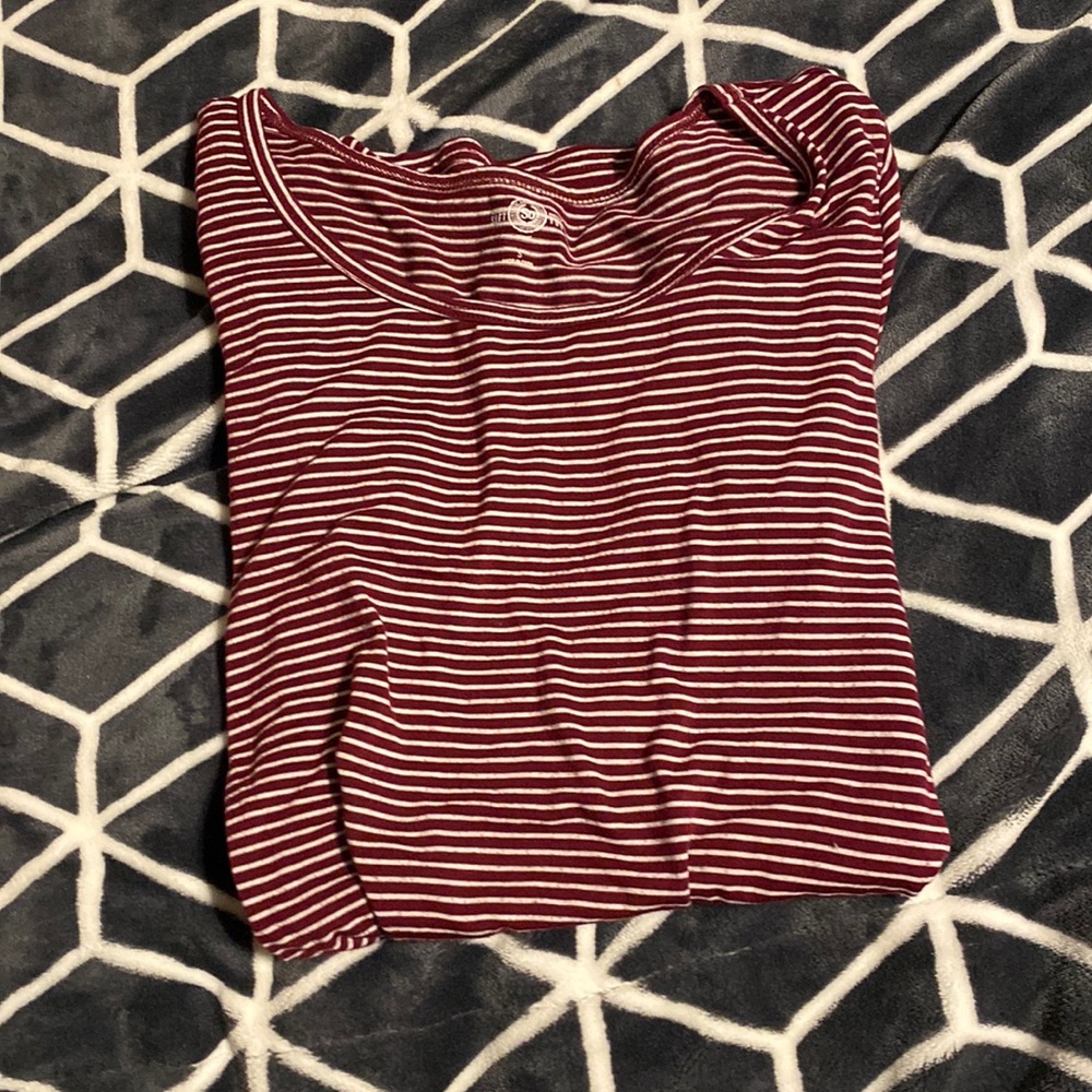 Maroon striped tee
